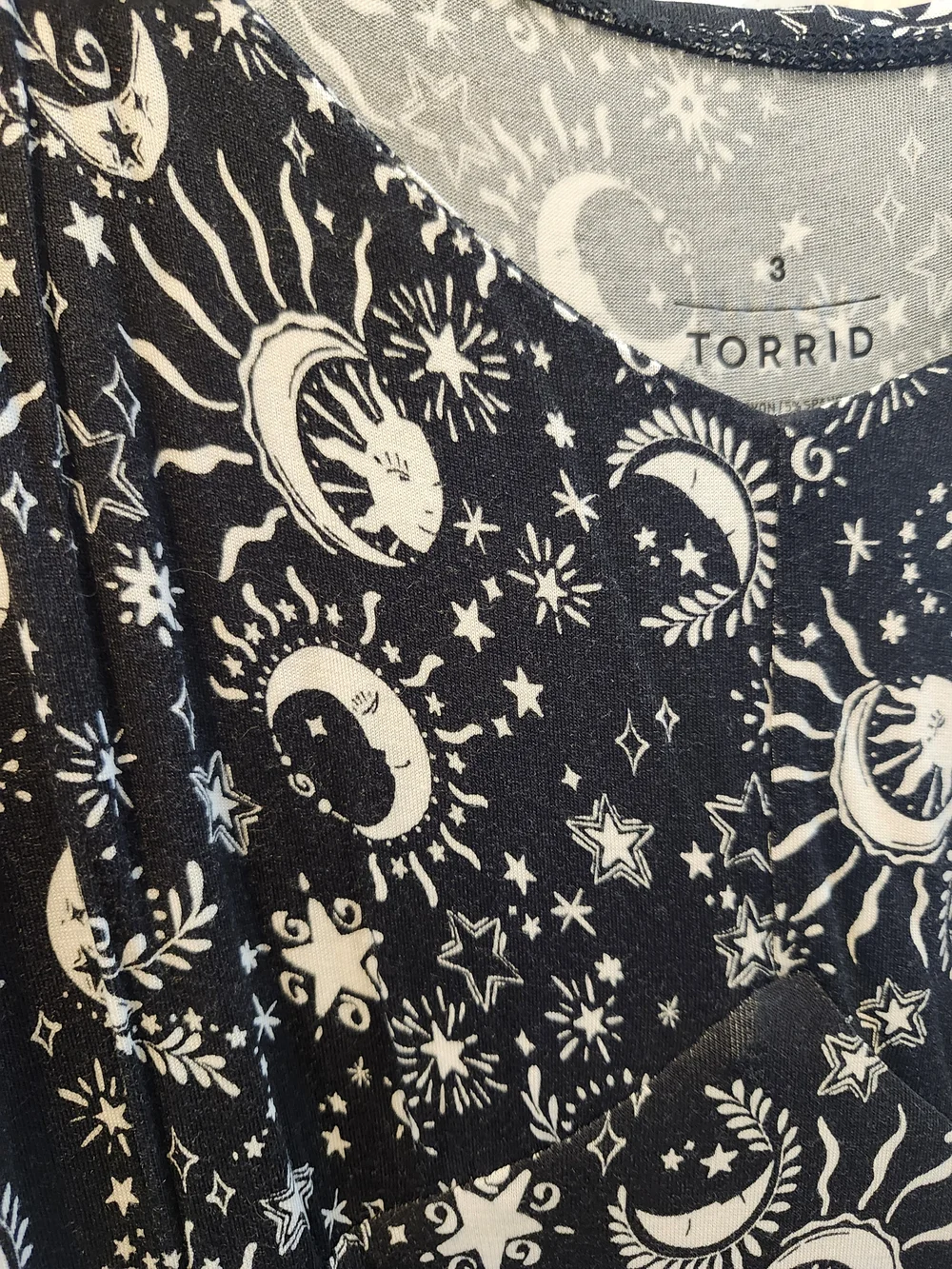 Torris Black and White Celestial Print Maxi Dress - Women's,Torrid 3 = 3X - Picture 4 of 4